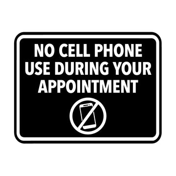 Signs ByLITA Classic Framed No Cell Phone Use During Your Appointment Wall or Door Sign | Easy Installation | Warning Business Signage
